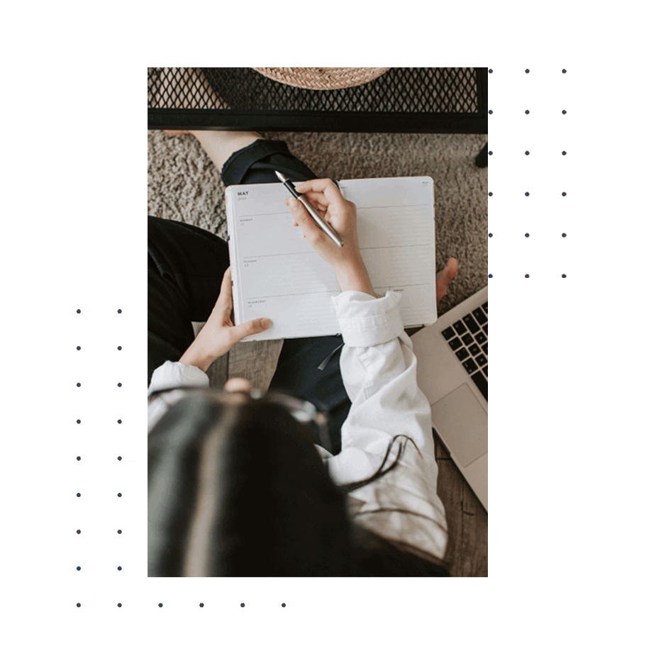 topview woman on planner, Freelance copywriter in Australia